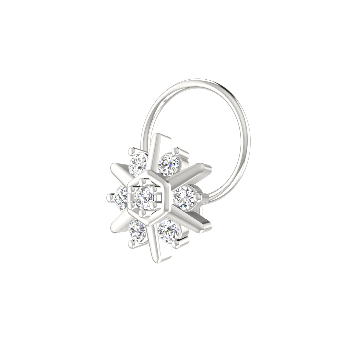 0.11 Carat Natural Diamond Nose Pin - HI Color, VS-SI Clarity.